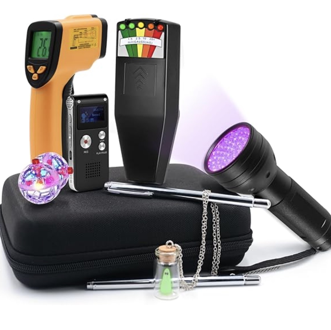 Multifunction Paranormal Flashlight with Temperature Gauge